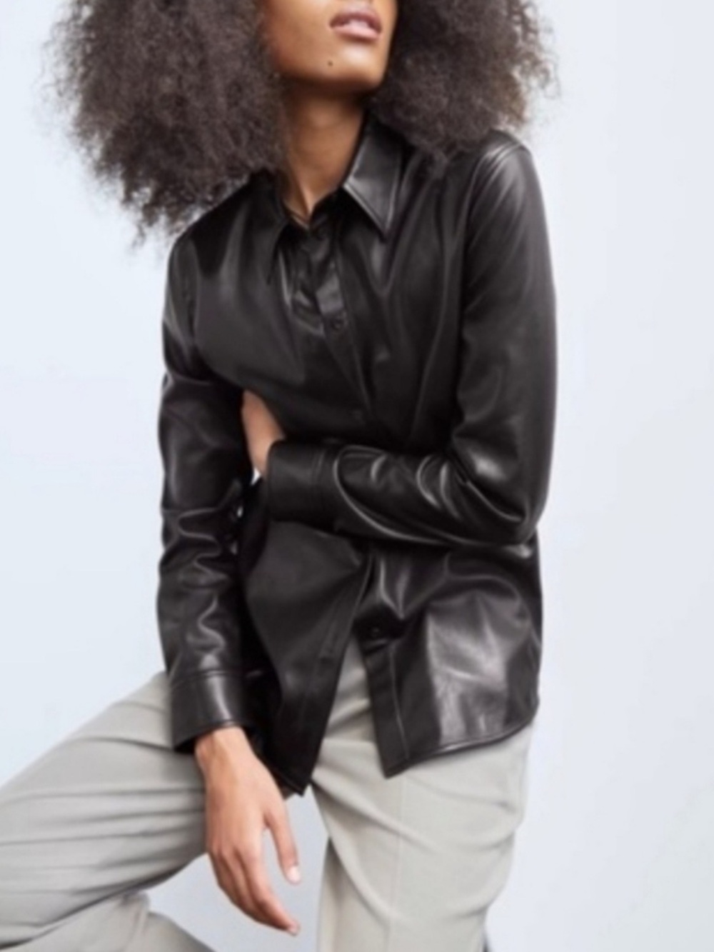 ARITZIA BABATON FAUX LEATHER TOP